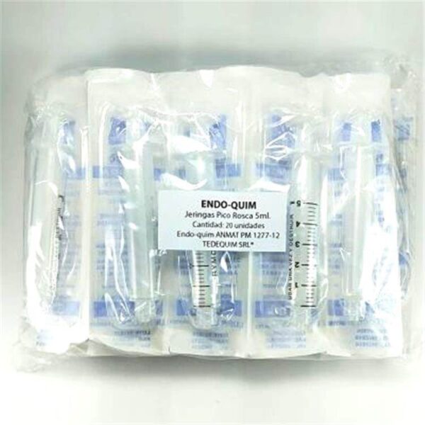 Jeringas Irrigacion 5cc C/rosca x20 Endoquim