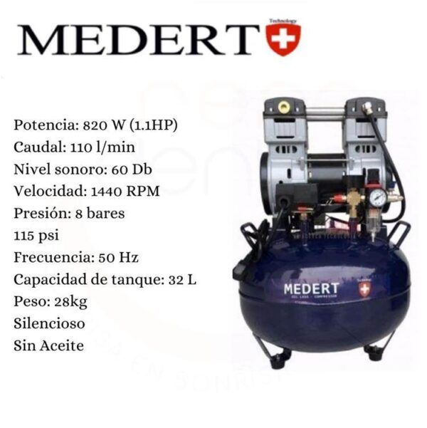 Compresor 1,1 Hp Medert