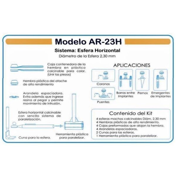 Atache Kit Bola Horiz 2,3mm x4 AR-23H
